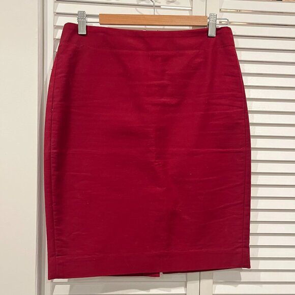 J. Crew red No. 2 Pencil cotton skirt SIZE 4 - Picture 1 of 4